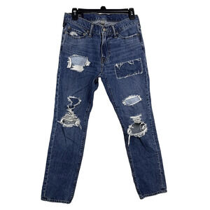 Abercrombie Fitch Jeans Distressed Langdon Slim Stretch P6 28/30 Y2K Thrashed
